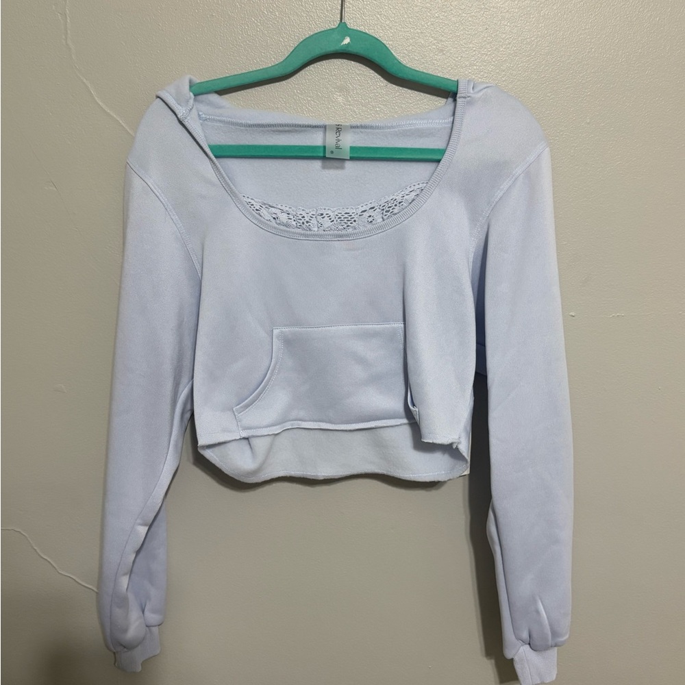 Altard State Light Blue Cropped Sweatshirt